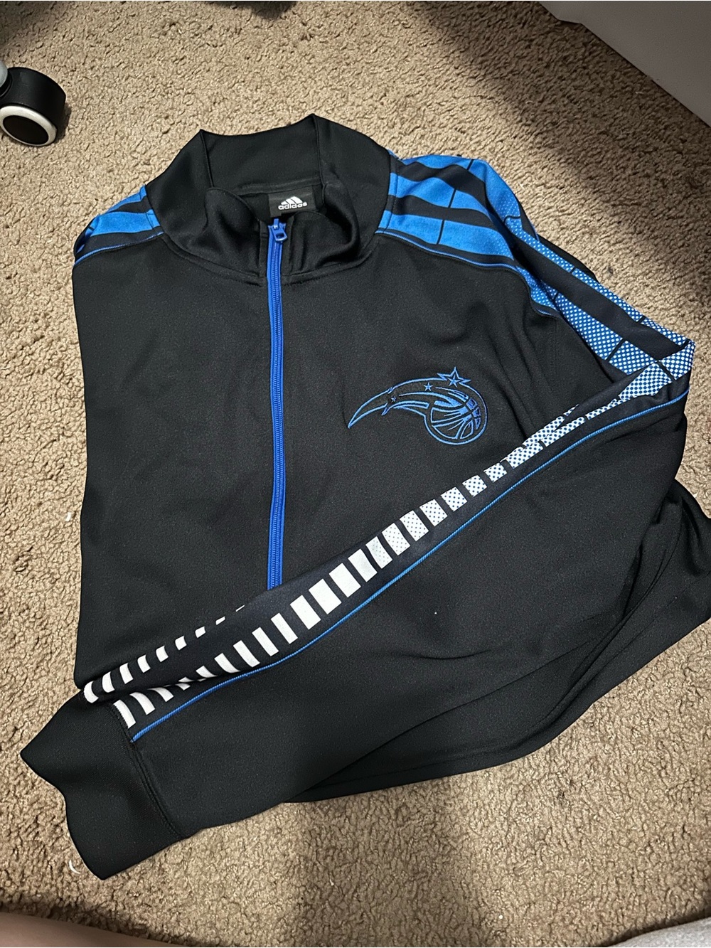 adidas Black & Blue Orlando Magic Full-Zip Performance Jacket